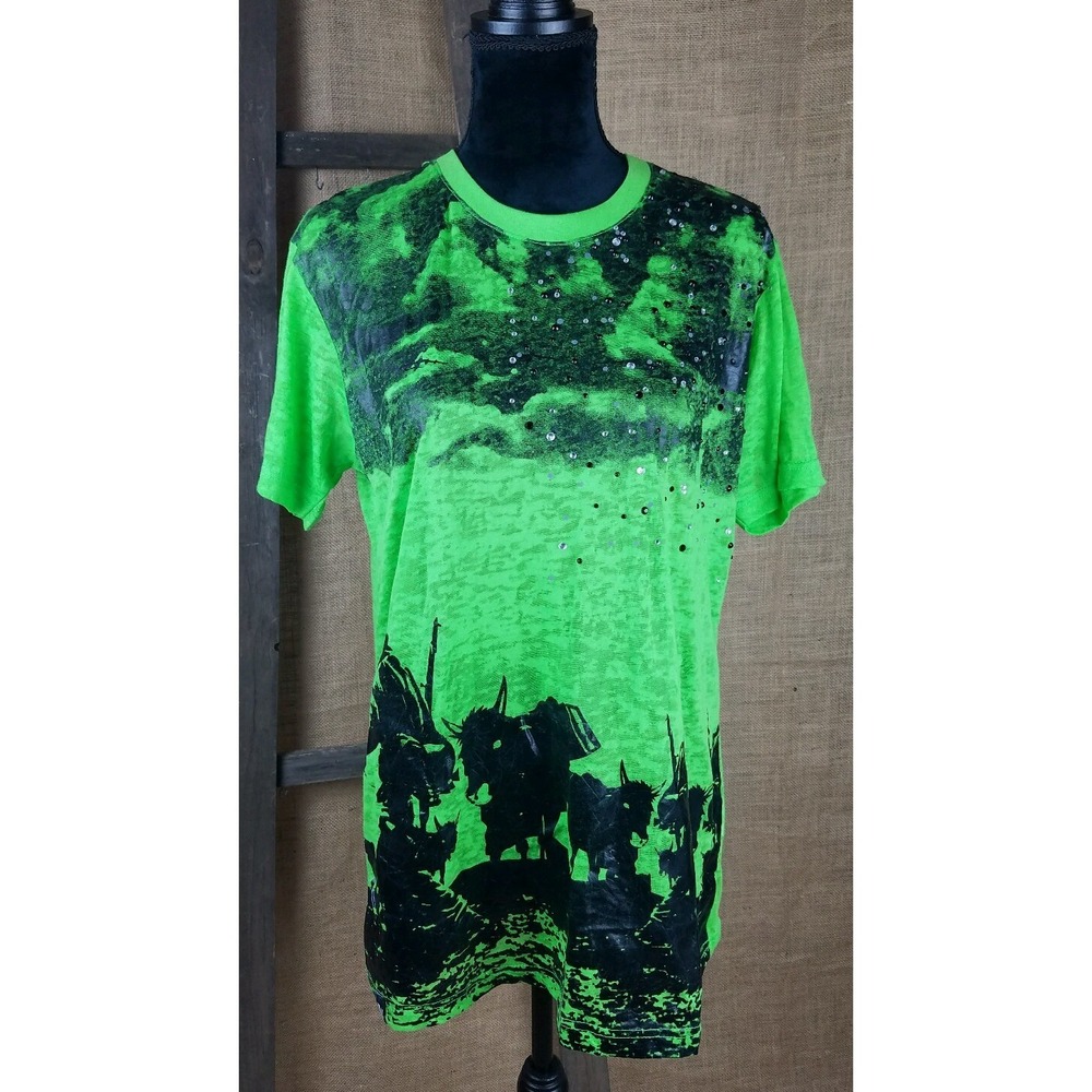 Do Denim women M short sleeve t-shirt blings semi sheer streetwear grunge